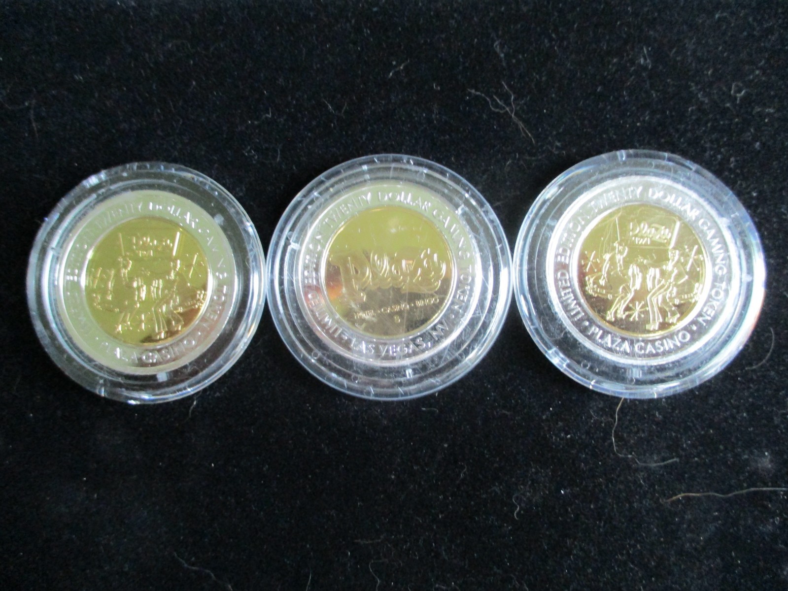 (3)  2026 Plaza Casino $20 Silver Strike 1971 Vintage Vegas Dancers Token Clad