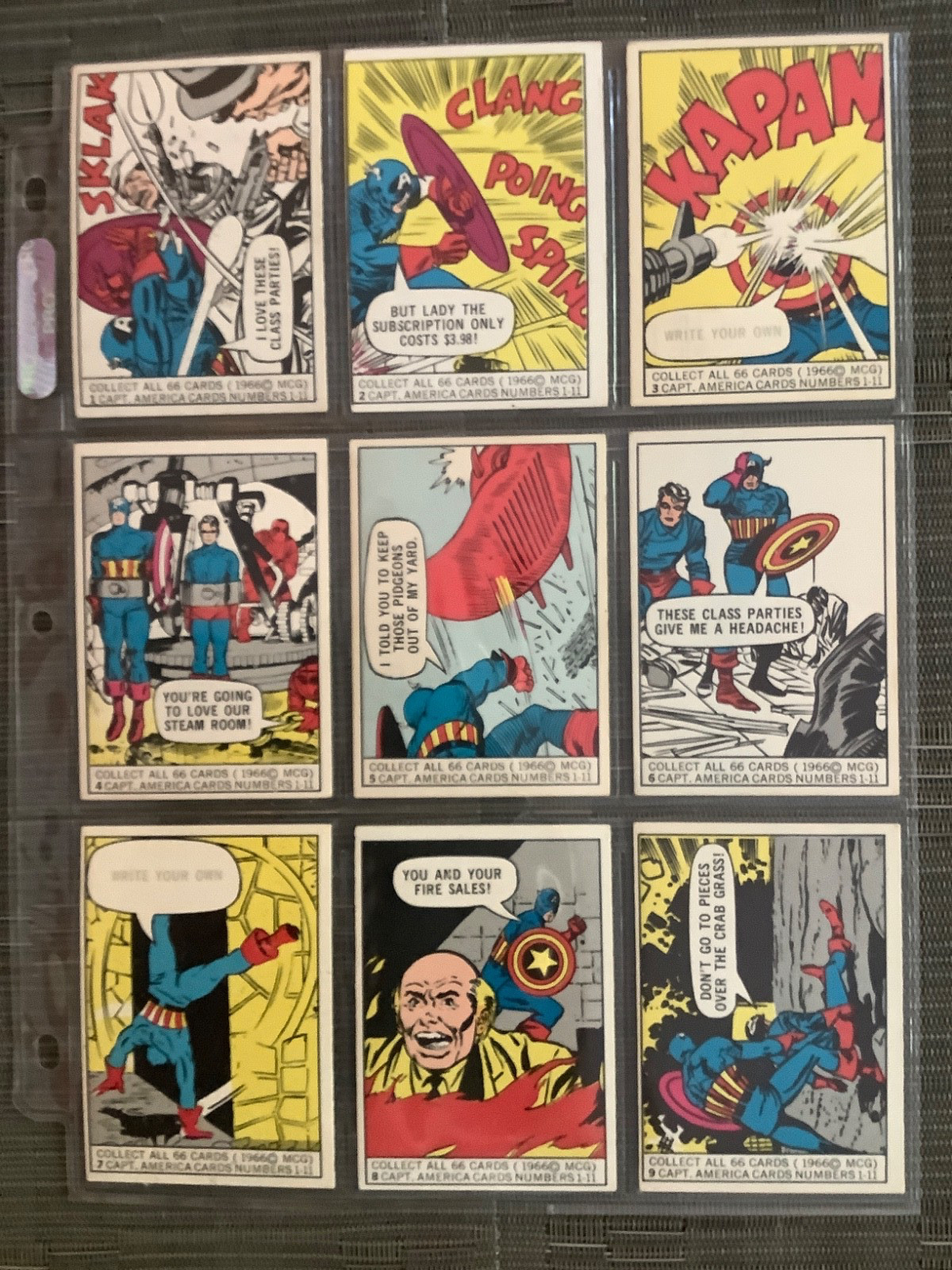 1966 Donruss Marvel Super Heroes, Complete Set, 66 Cards, EX