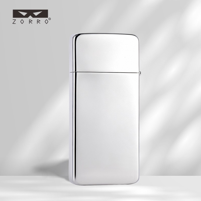 ZORRO Ultra‑Slim Lighter, 2nd Generation, Brass Base, White Nickel Finish ZORRO Ultra‑Slim Lighter, 2nd Generation, Brass Base, White Nickel Finish