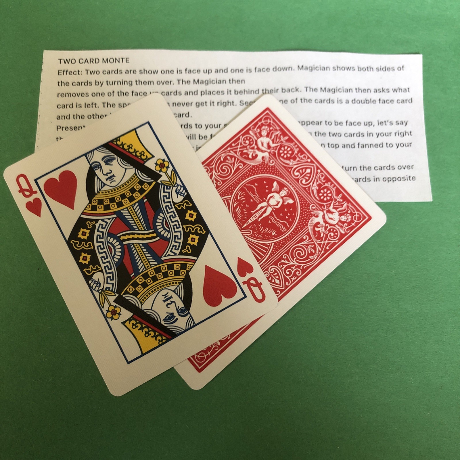 Two Card Monte Packet Trick, Bicycle Red / Blue Back W/Instructions New 1 Two Card Monte Packet Trick, Bicycle Red / Blue Back W/Instructions New 1