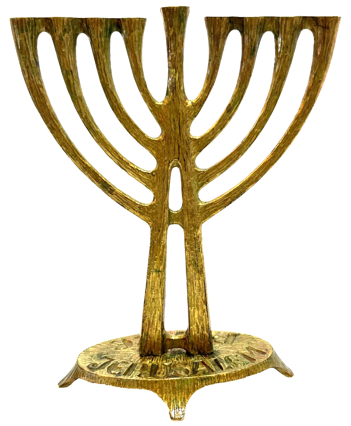 Vintage Hanukkah Menorah PEACE JERUSALEM Jewish Judaism Judaica Israel Hebrew