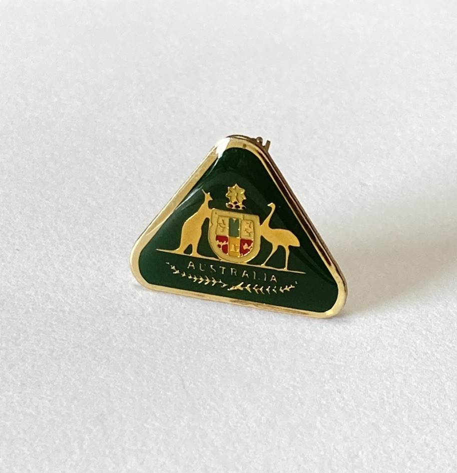 Vintage Australia Coat Of Arms Triangle Shaped Acrylic Pin Vintage Australia Coat Of Arms Triangle Shaped Acrylic Pin