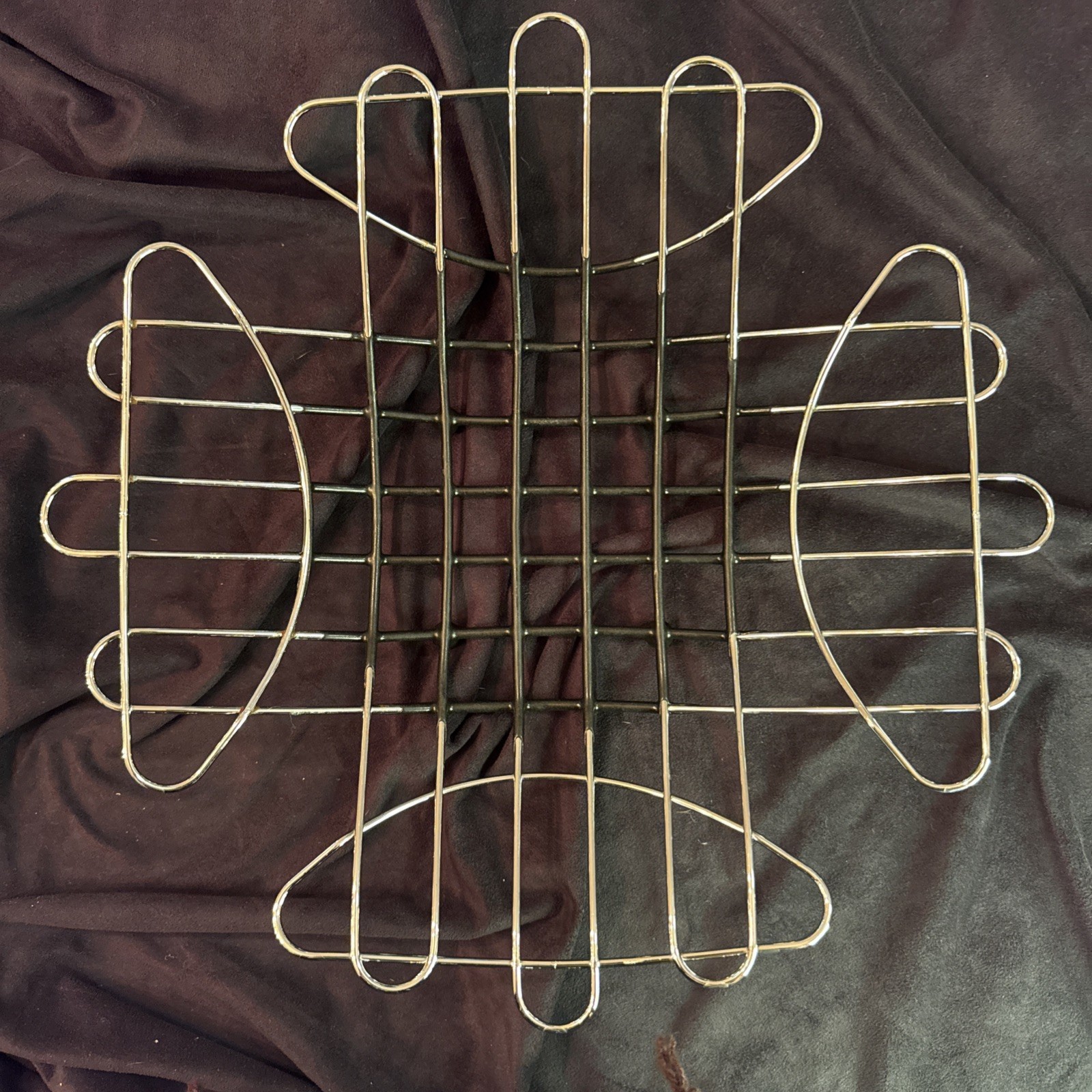 Vintage Chrome and Acrylic Fruit Bowl Mid Century Modern