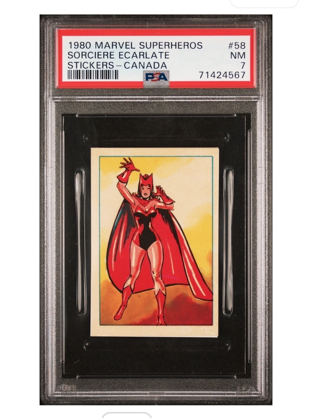 1980 Marvel Scarlet Witch #58 French Canadian Stickers PSA 7 (Pop 1, Only 1 H) 1980 Marvel Scarlet Witch #58 French Canadian Stickers PSA 7 (Pop 1, Only 1 H)
