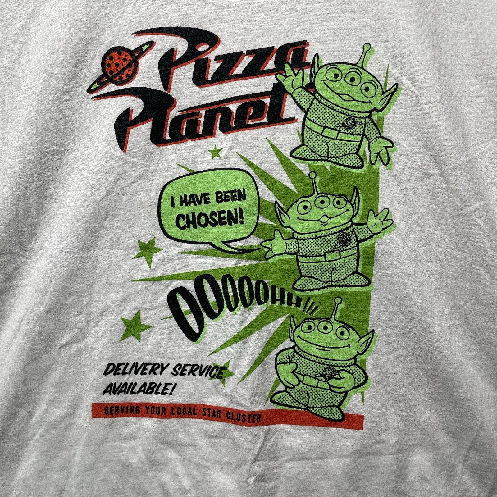 Toy Story Pizza Planet T Shirt Women's 2XL White Graphic Disney Pixar NWT Toy Story Pizza Planet T Shirt Women's 2XL White Graphic Disney Pixar NWT