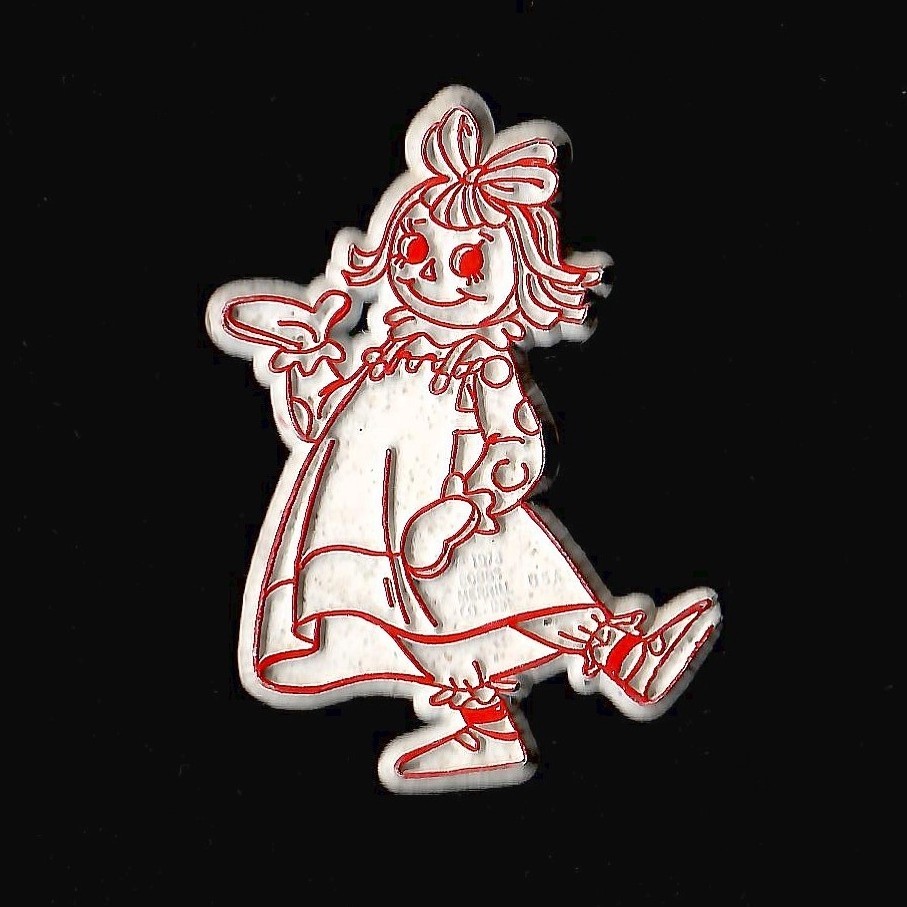 Raggedy Ann  Vtg Novelty Magnet Rubber Fridge  \'70s
