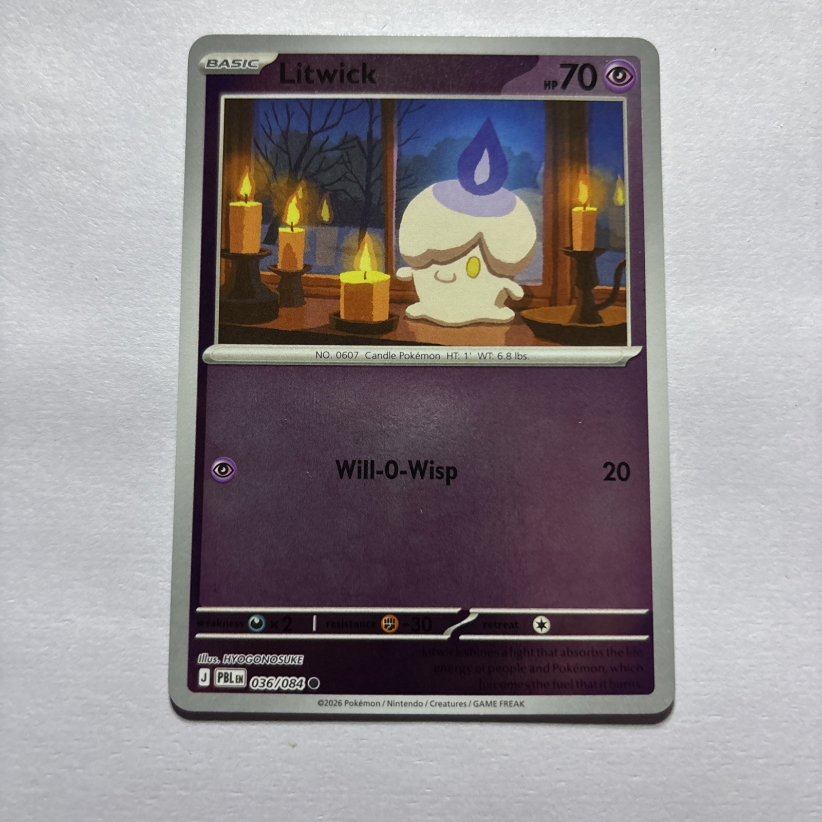 2026 Pokemon ME05 Pitch Black - Litwick #36 Reverse Holo