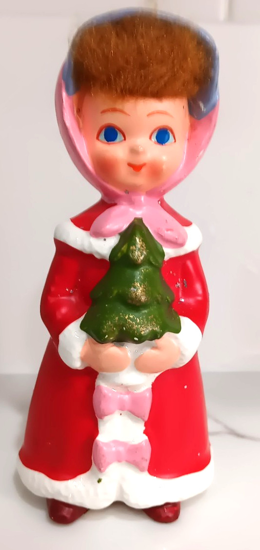 Vintage Napco Napcoware Christmas Caroler Girl w/ Tree w/ Tag & Numbered EC