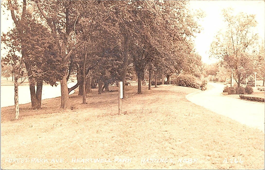 RPPC Hastings Nebraska Forest Park avenue in Heartwell Park 1930s era