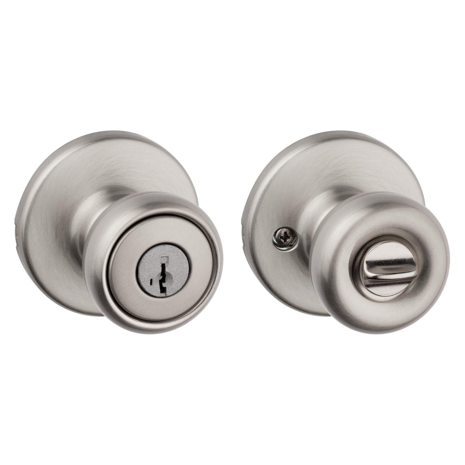 Kwikset Tylo Entry Door Knob with Lock and Key, Secure 1 Pack, Satin Nickel Kwikset Tylo Entry Door Knob with Lock and Key, Secure 1 Pack, Satin Nickel