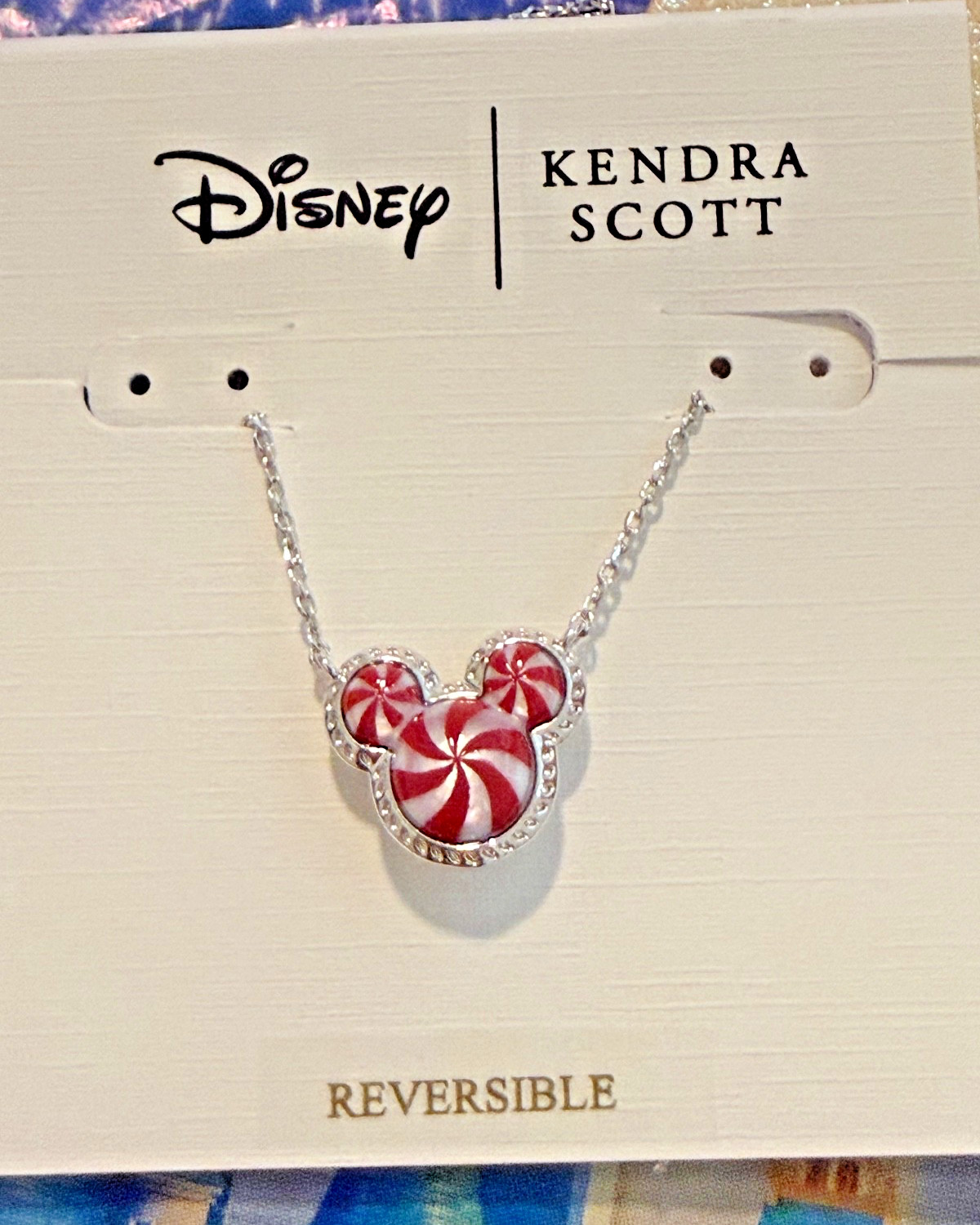 2026 Disney Parks Kendra Scott Peppermint Mickey Mouse ONE NECKLACE ONLY Silver