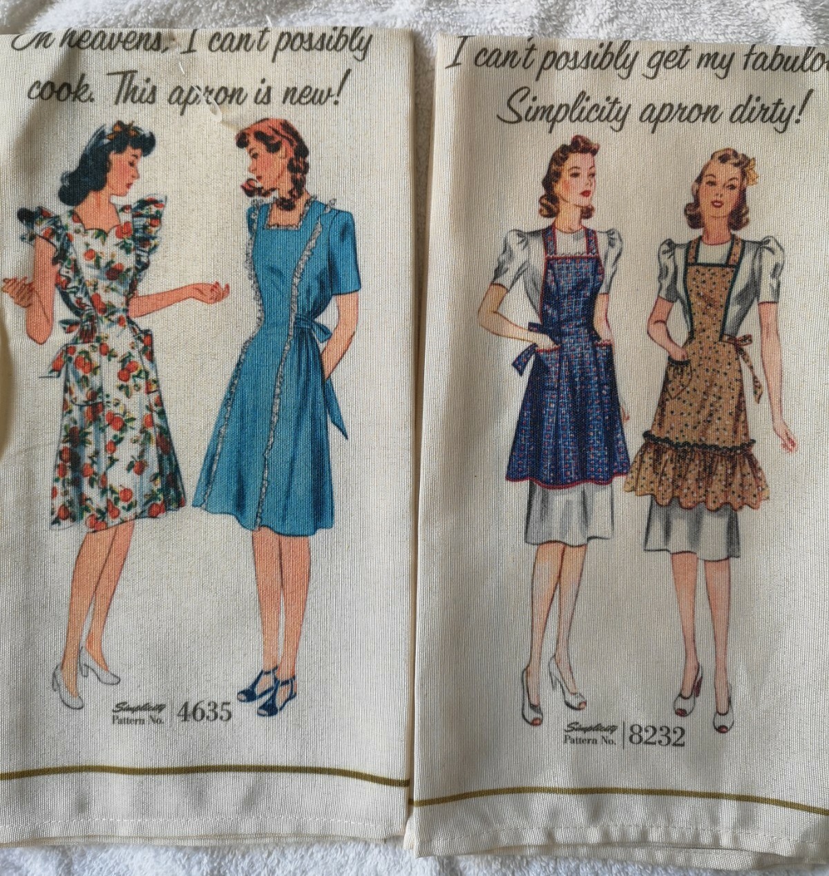 SIMPLICITY VINTAGE TEA TOWEL_Pattern No. 8232 & 4635