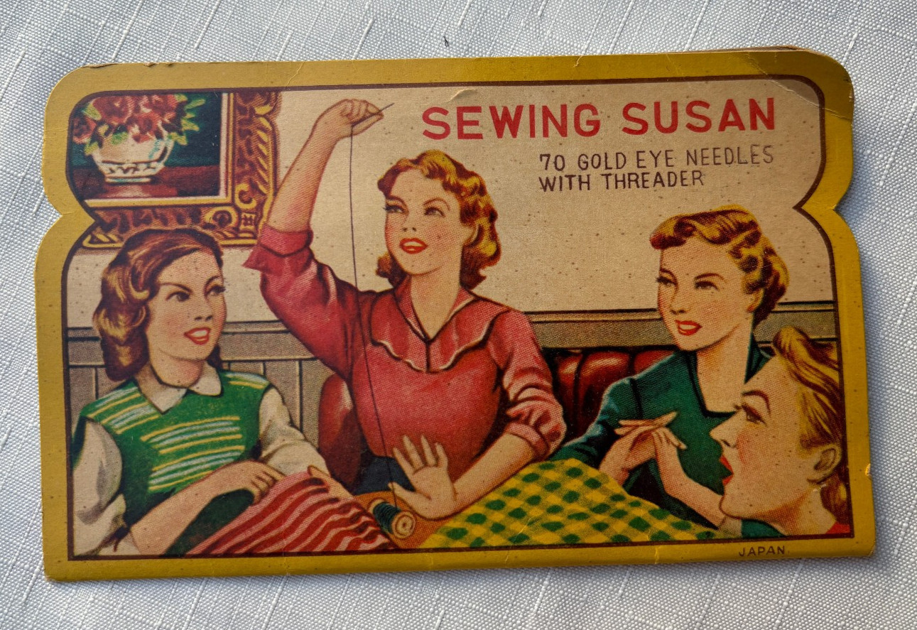 Sewing Susan 70 Gold Eye Needle Advertisement Book - Vintage MCM Made in Japan Sewing Susan 70 Gold Eye Needle Advertisement Book - Vintage MCM Made in Japan
