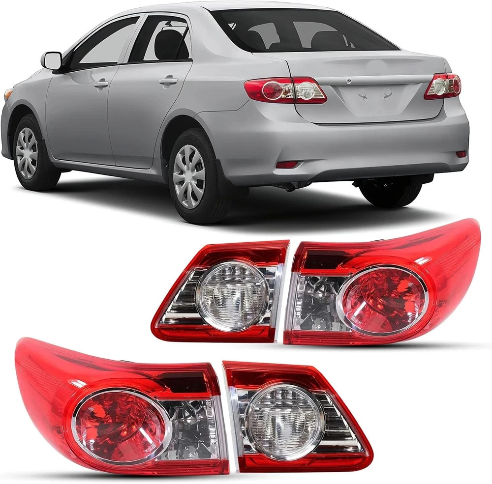 4Pcs Outer+Inner Taillights Housing for 2011-2013 Toyota Corolla Rear Lamps 4Pcs Outer+Inner Taillights Housing for 2011-2013 Toyota Corolla Rear Lamps