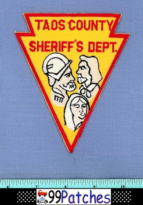 TAOS COUNTY SHERIFF NEW MEXICO Shoulder Patch INDIAN ARROWHEAD SHAPE MADONNA 2I