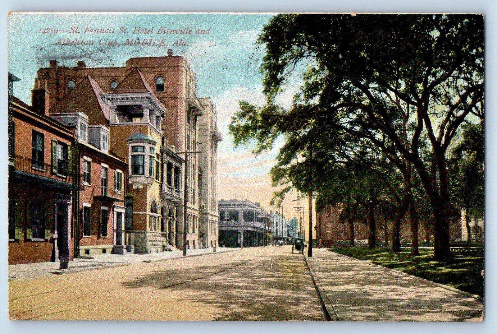 c1909 Mobile Alaska AK Postcard St. Francis St. Hotel Bienville Athelstan Club