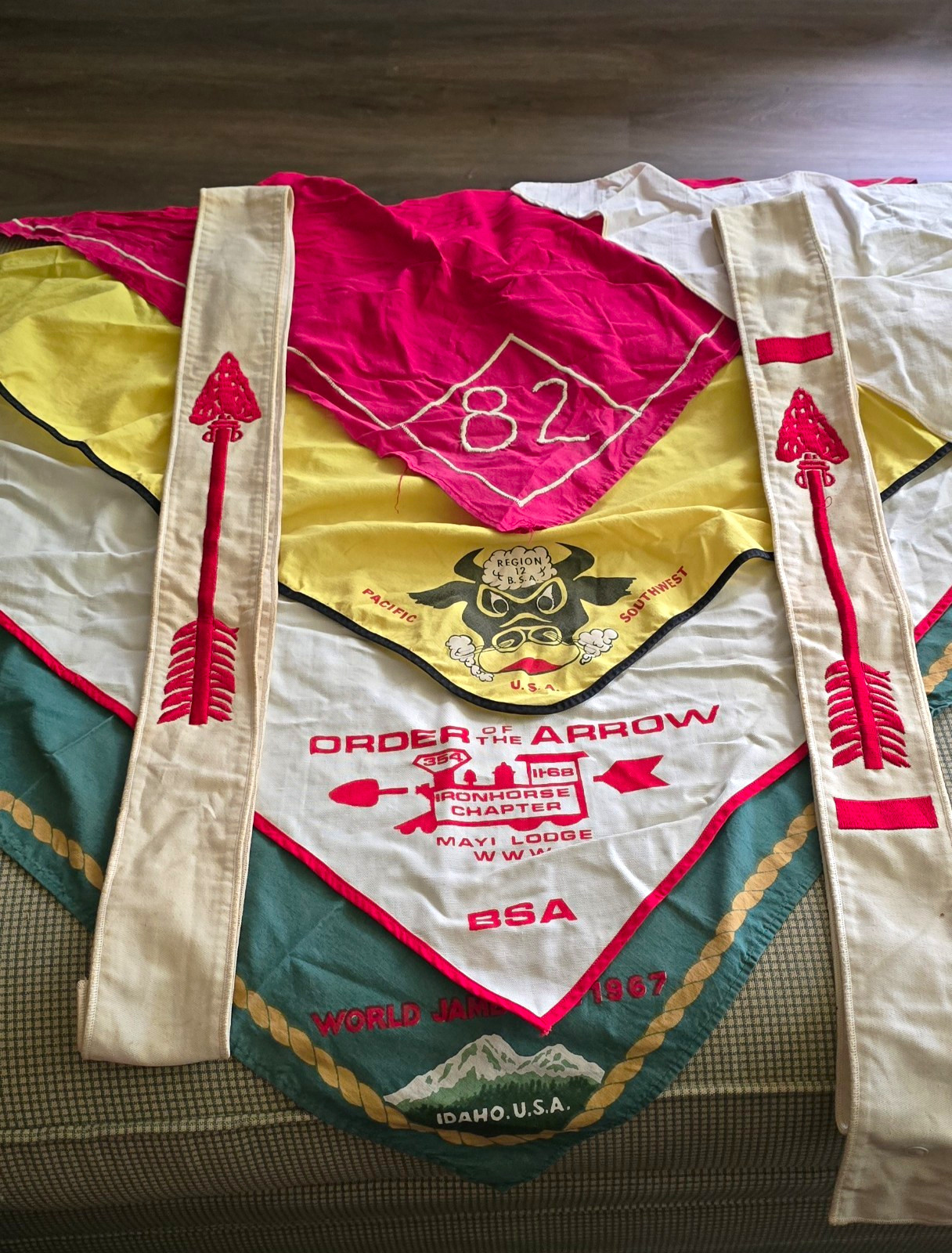 BSA Boy Scouts Order of the Arrow Mayi Lodge Ironhorse 1967 Jamboree Neckerchief BSA Boy Scouts Order of the Arrow Mayi Lodge Ironhorse 1967 Jamboree Neckerchief