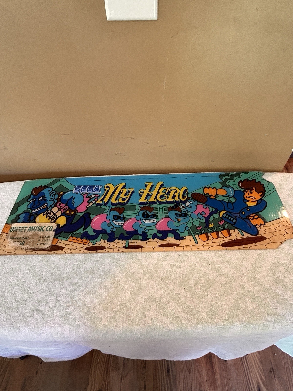 VINTAGE - MY HERO BY SEGA ARCADE MARQUEE Original Art Header VINTAGE - MY HERO BY SEGA ARCADE MARQUEE Original Art Header