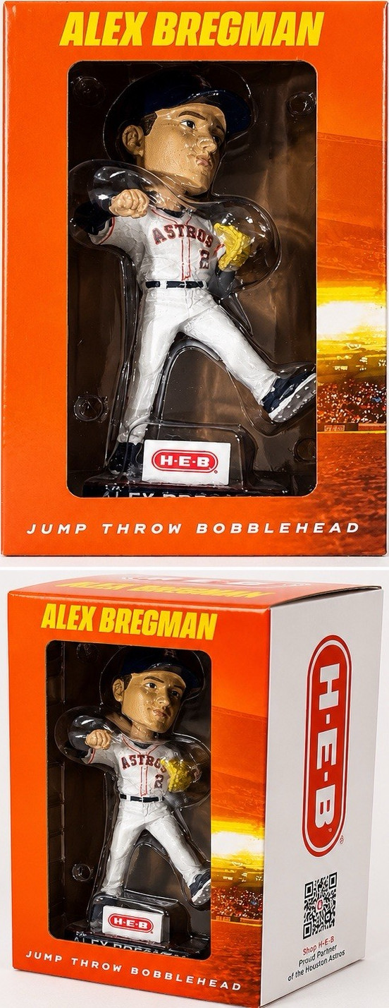 H-E-B Exclusive Alex Bregman Jump Throw Bobblehead MLB Astros Boxed