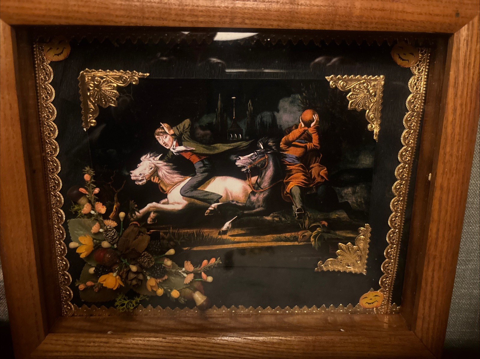 Vintage 3-D Sleepy Hollow  Headless Horseman Diorama 