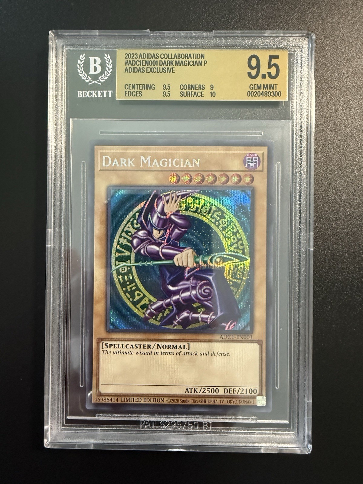 2023 Yu-Gi-Oh Dark Magician Adidas ADC1-EN001 BGS 9.5 Gem Mint Promo