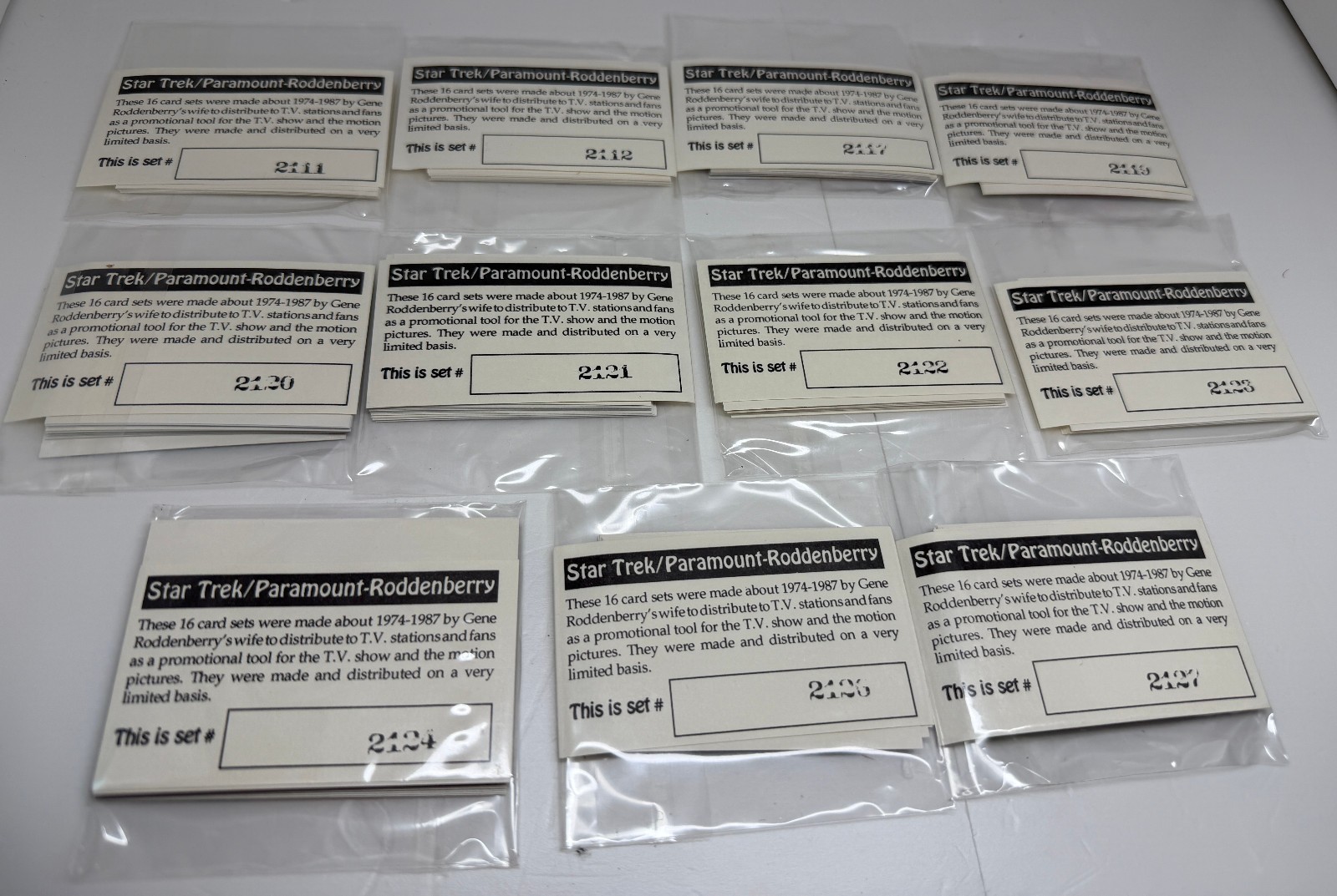 Star Trek Classic Paramount Pictures Promotional Photo Cards 11 Sets of 16 Cards