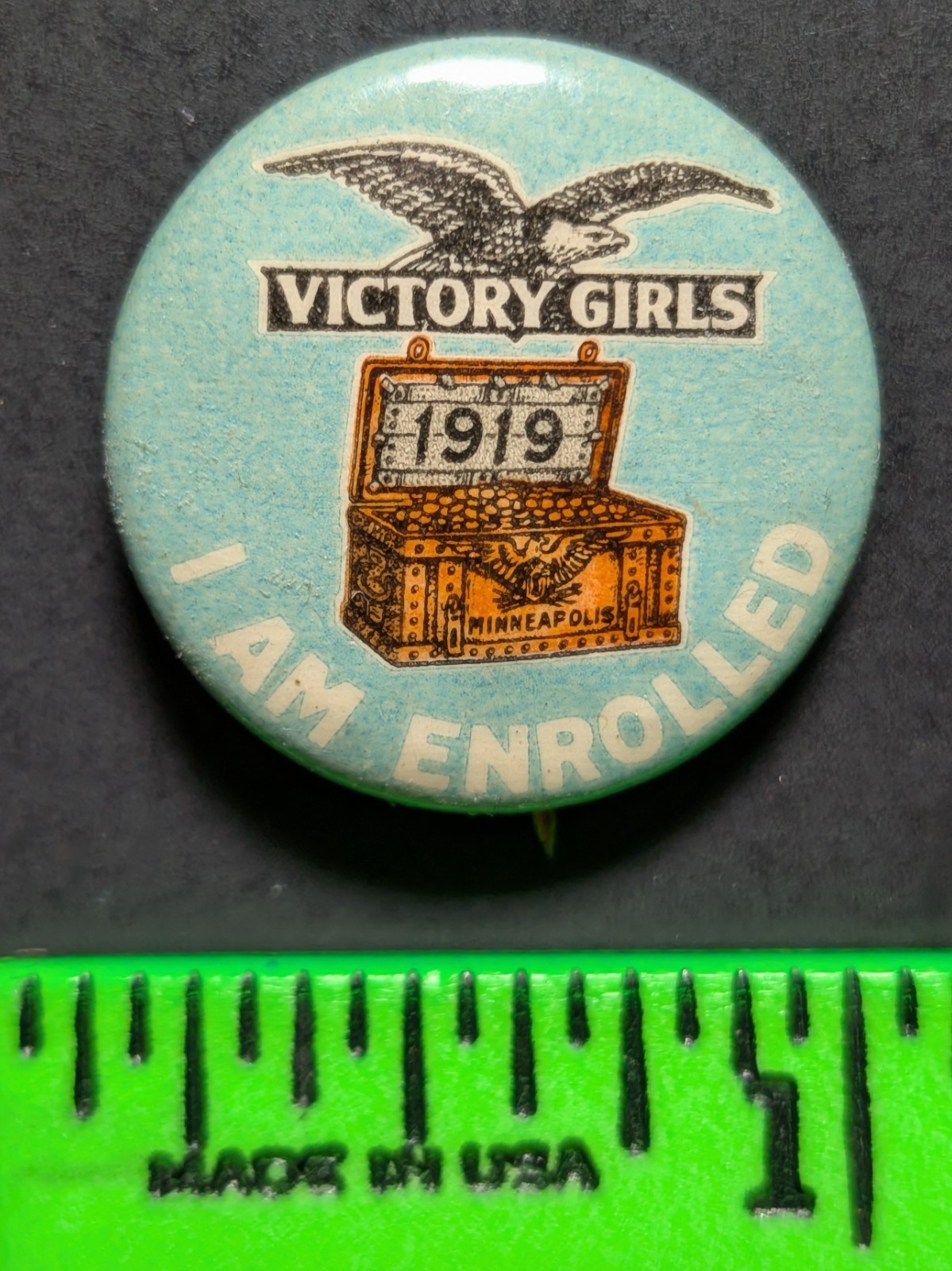 Vintage Victory Girls WW2 Military Service Pinback Pin