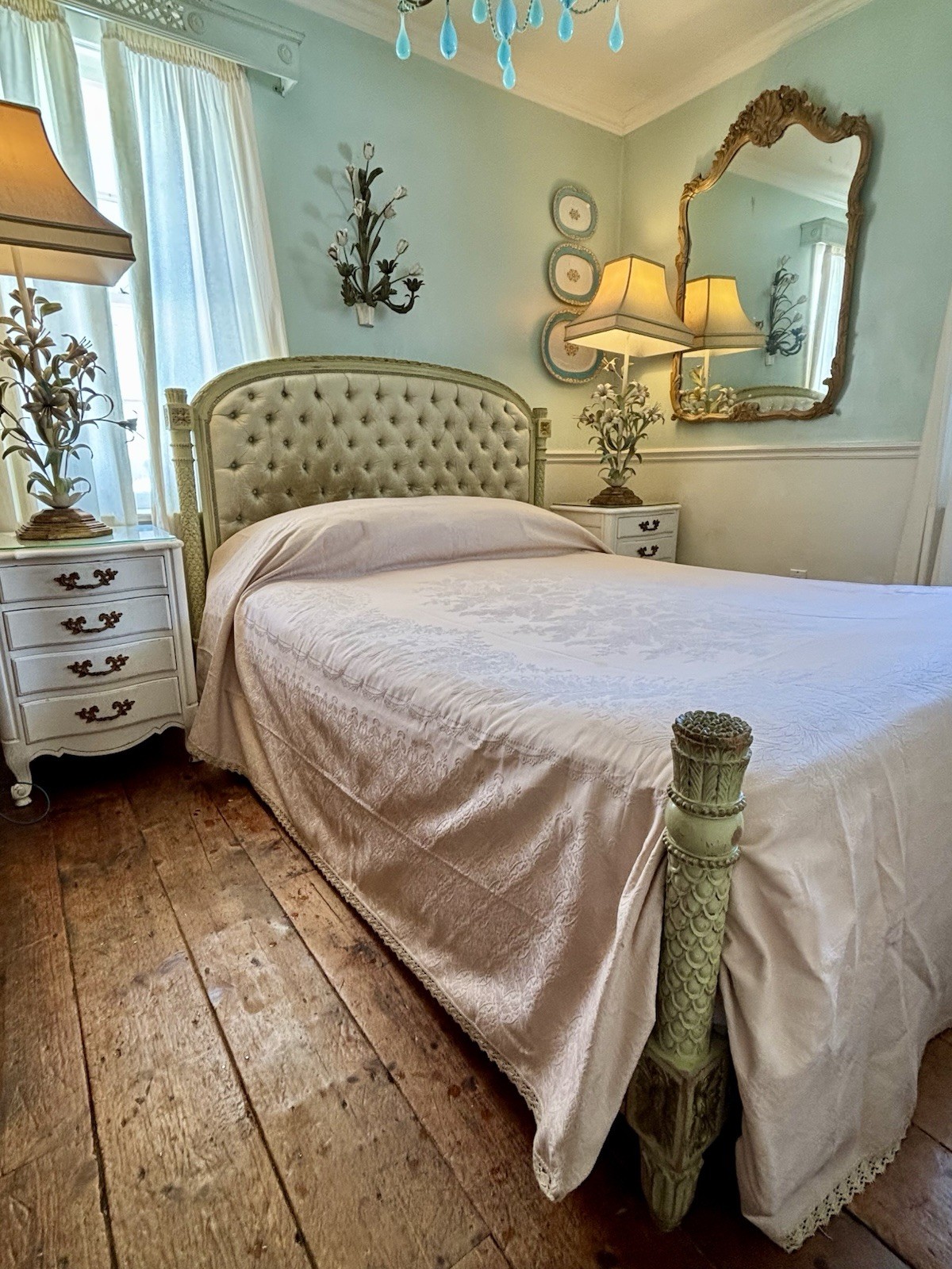 Vtg Matelisse Bedspread Pale Dusty Rose Pink Floral Jacquard Weave Queen ITALY
