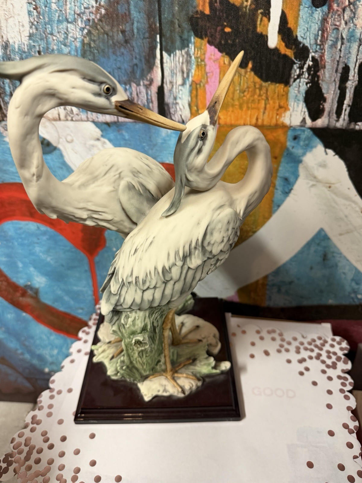 Vintage Giuseppe Armani Sculpture Courting “PAIR of HERONS”