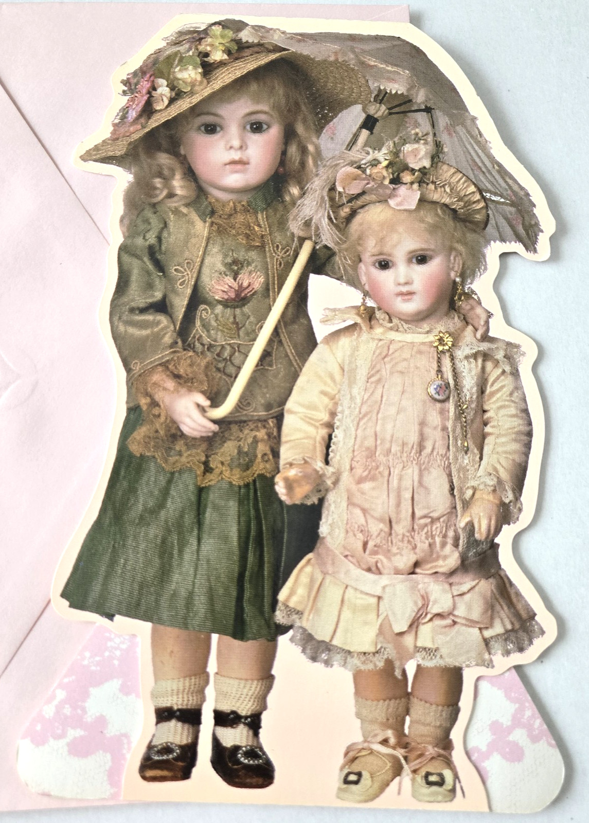 Vintage Greeting Card Stand Up Doll Card France Circa 1870 Schmitt & Fils Bebe Vintage Greeting Card Stand Up Doll Card France Circa 1870 Schmitt & Fils Bebe