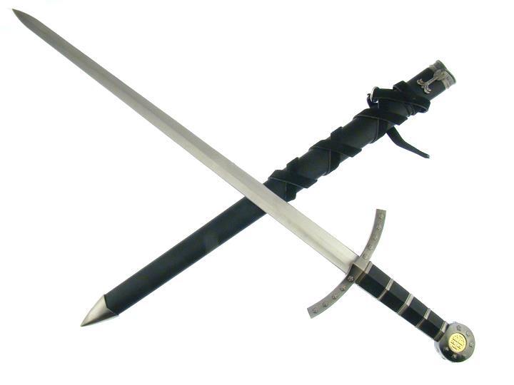 Crusader Knight of Templar Short Medieval Cosplay Sword Dagger Broadsword Black