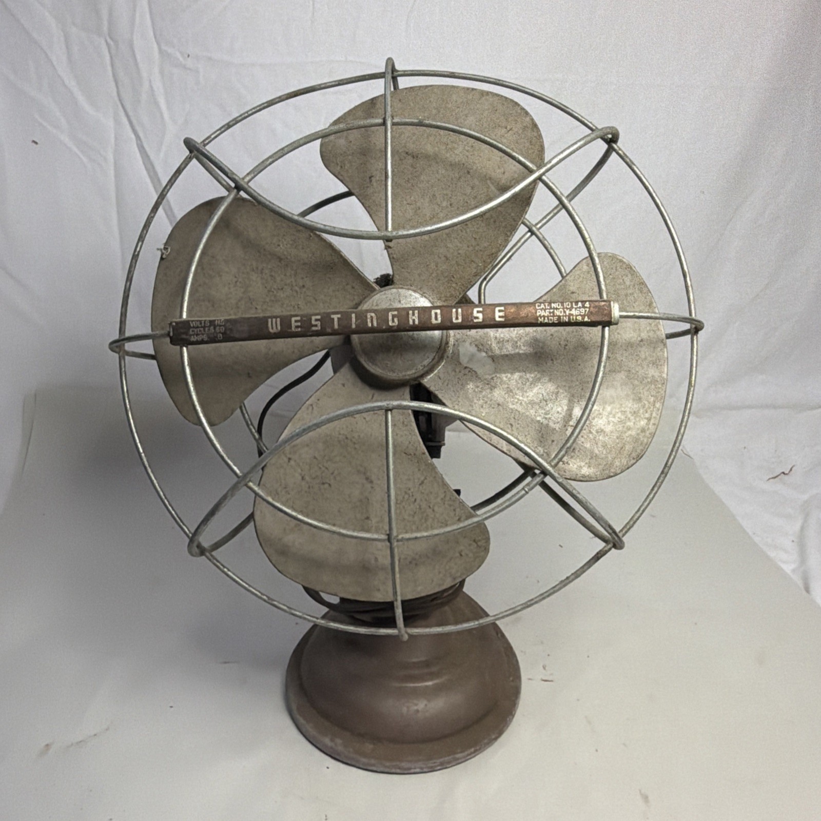 Vintage Westinghouse No 10 LA 4, Y-4697, 10 Inch Oscillating Fan - Not Running Vintage Westinghouse No 10 LA 4, Y-4697, 10 Inch Oscillating Fan - Not Running