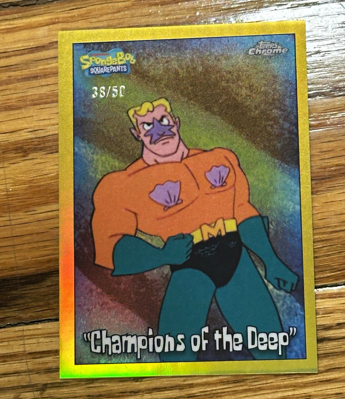 Topps 2025 Topps Chrome SpongeBob 25 #190 Champions of the Deep 38/50