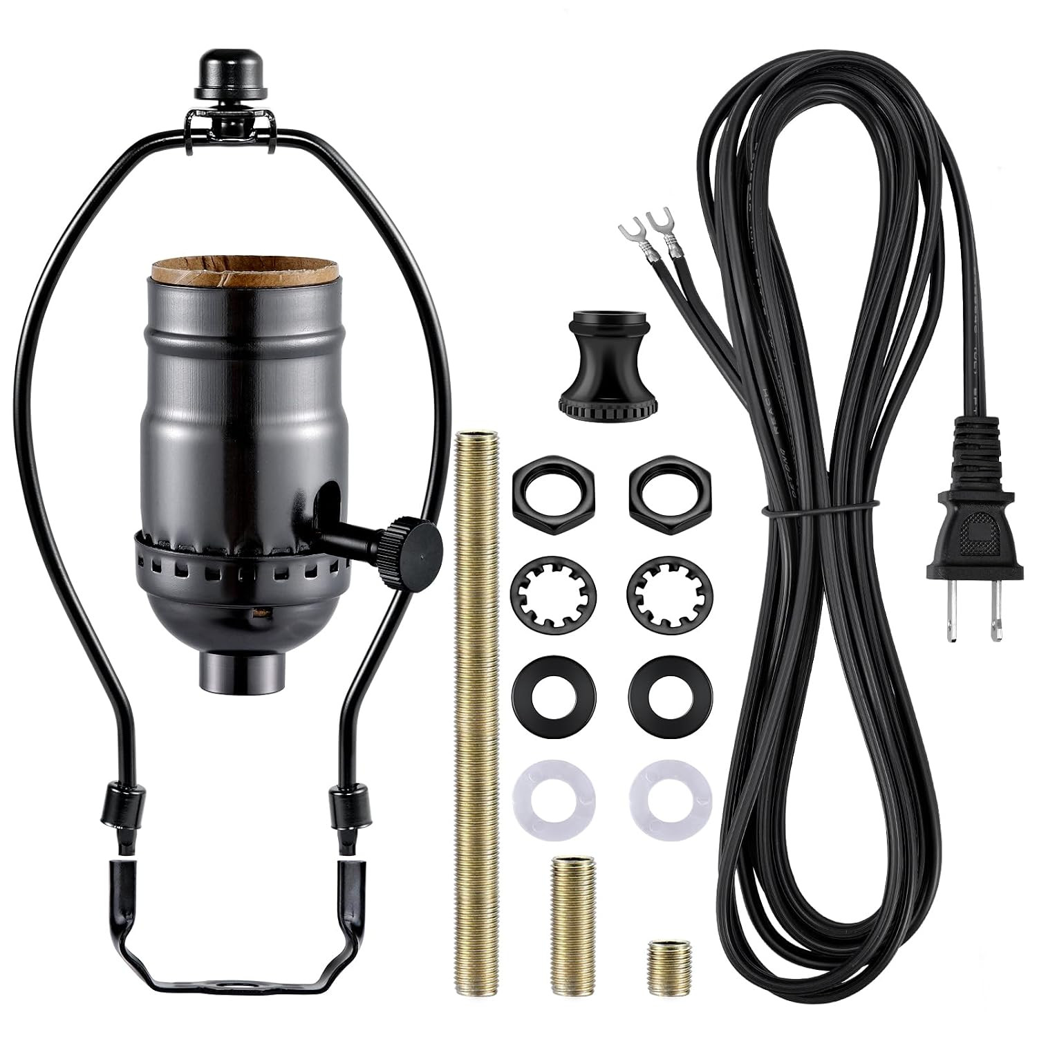 Lamp Making Kit,Make a Lamp or Repair Kit,3-Way Lamp Socket with Matching Cord L