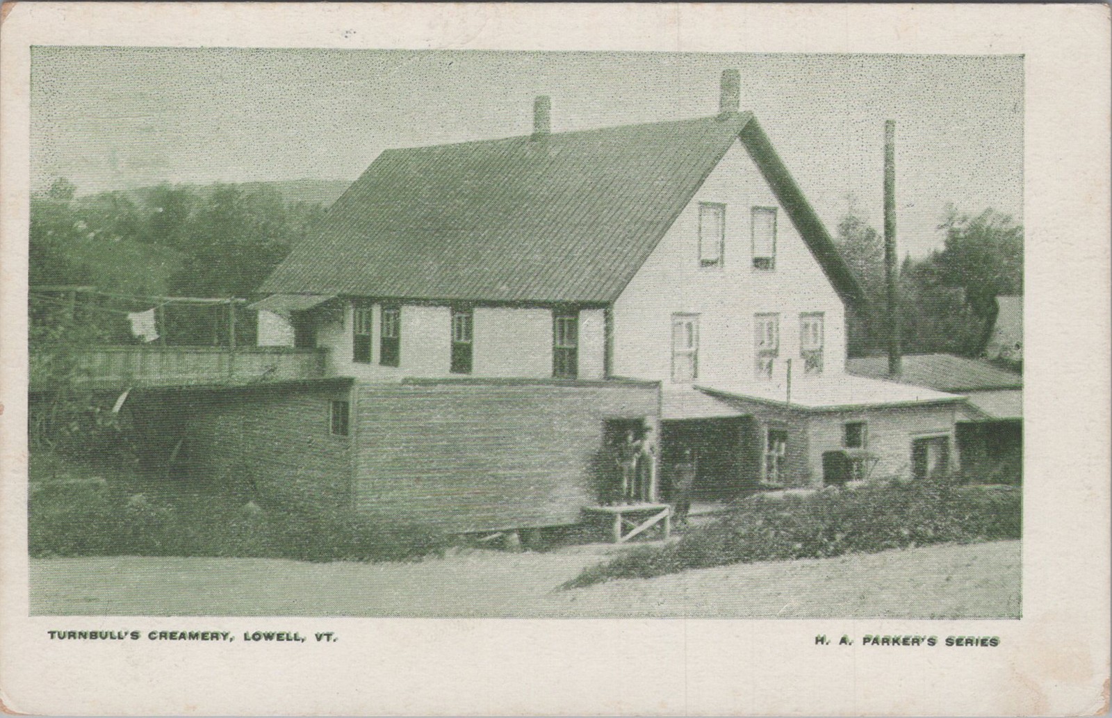 Turnbull's Creamery Lowell Vermont VT 1912 Dairy Plant Smokestack Postcard