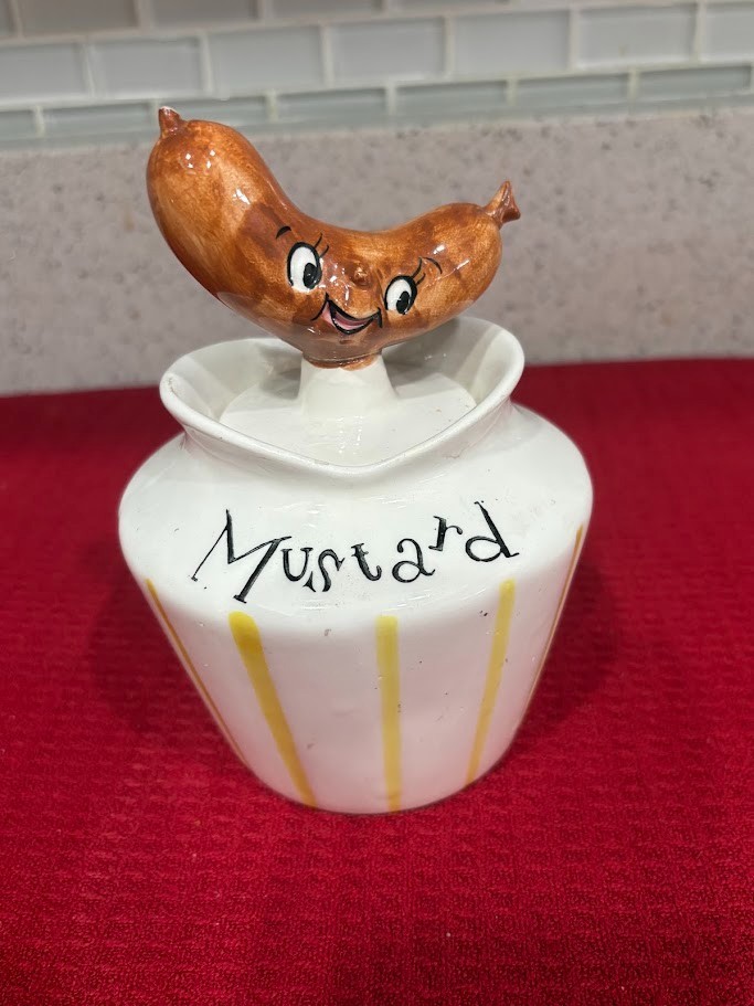 Exceptionally Rare Vintage Lefton #1482 Mustard Pixieware Hot Dog Spoon