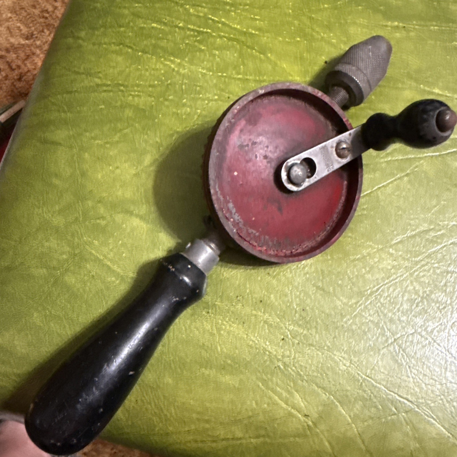 Vintage Antique Hand drill Pat Defiance Number Made In USA Tool Egg Beater