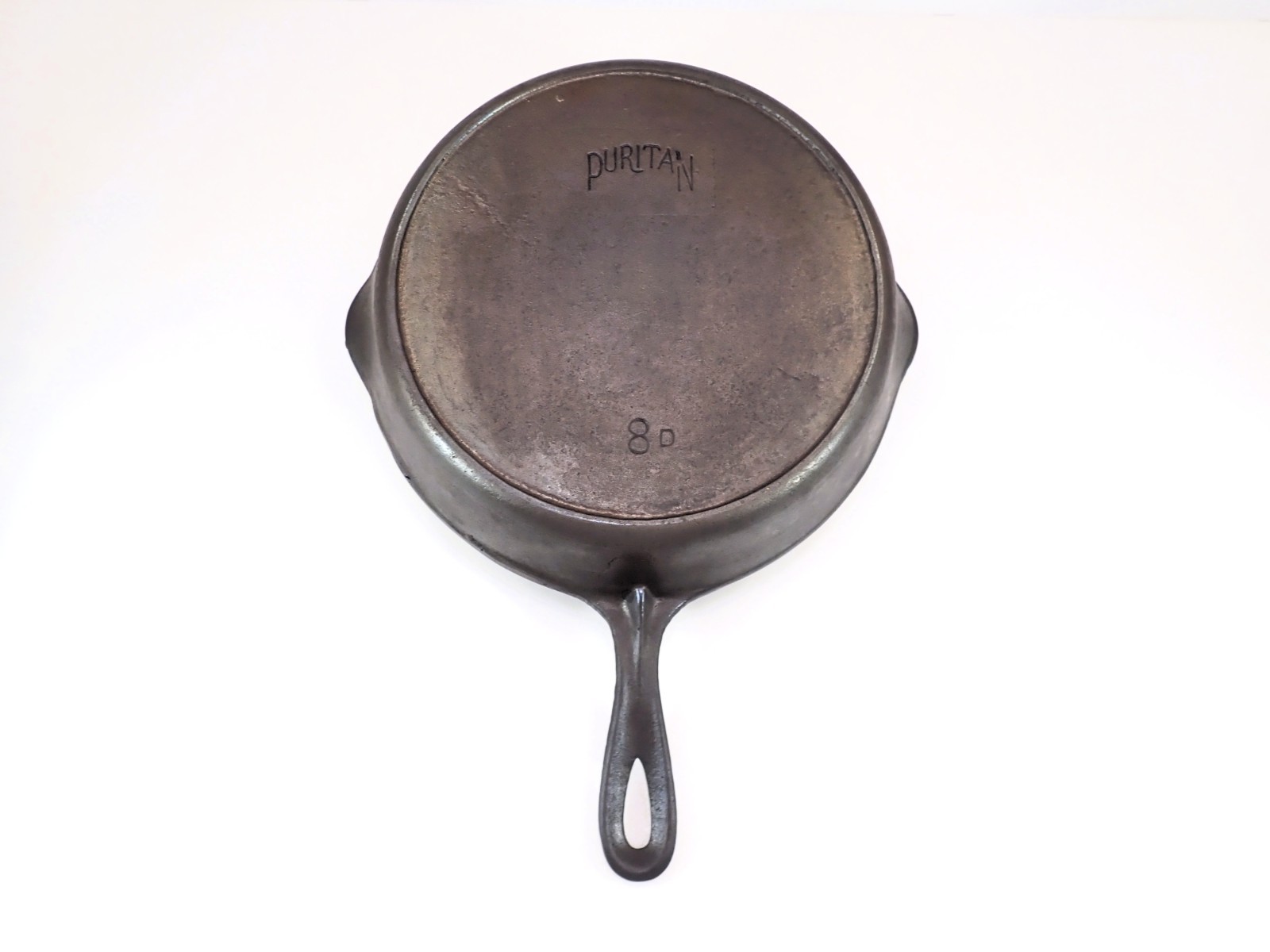 Vintage Puritan No. 8 Cast Iron Skillet 8D Restored Sits Flat Smooth USA Vintage Puritan No. 8 Cast Iron Skillet 8D Restored Sits Flat Smooth USA