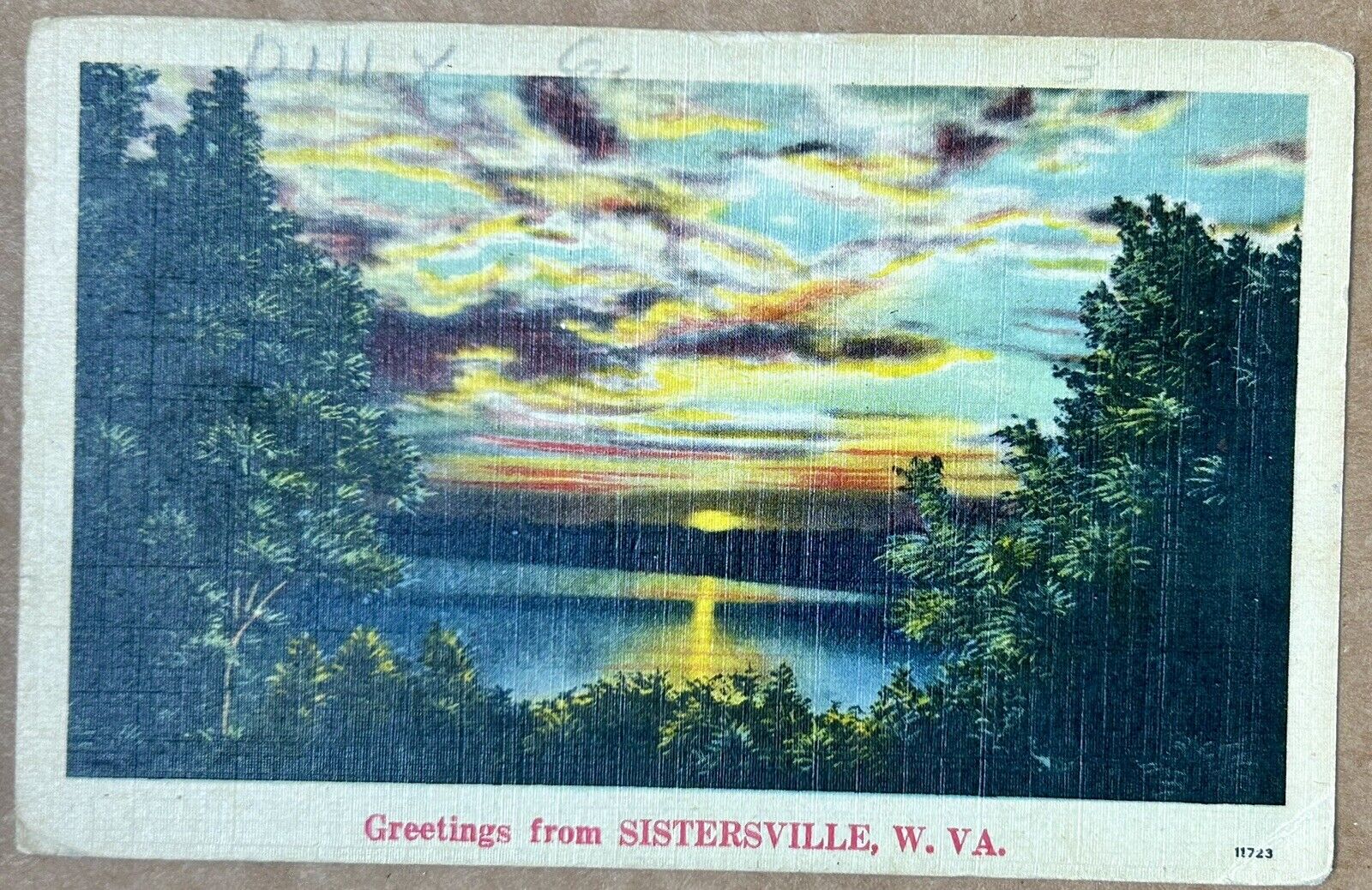 Greetings from SISTERSVILLE. West Virginia 1946 Vintage Postcard