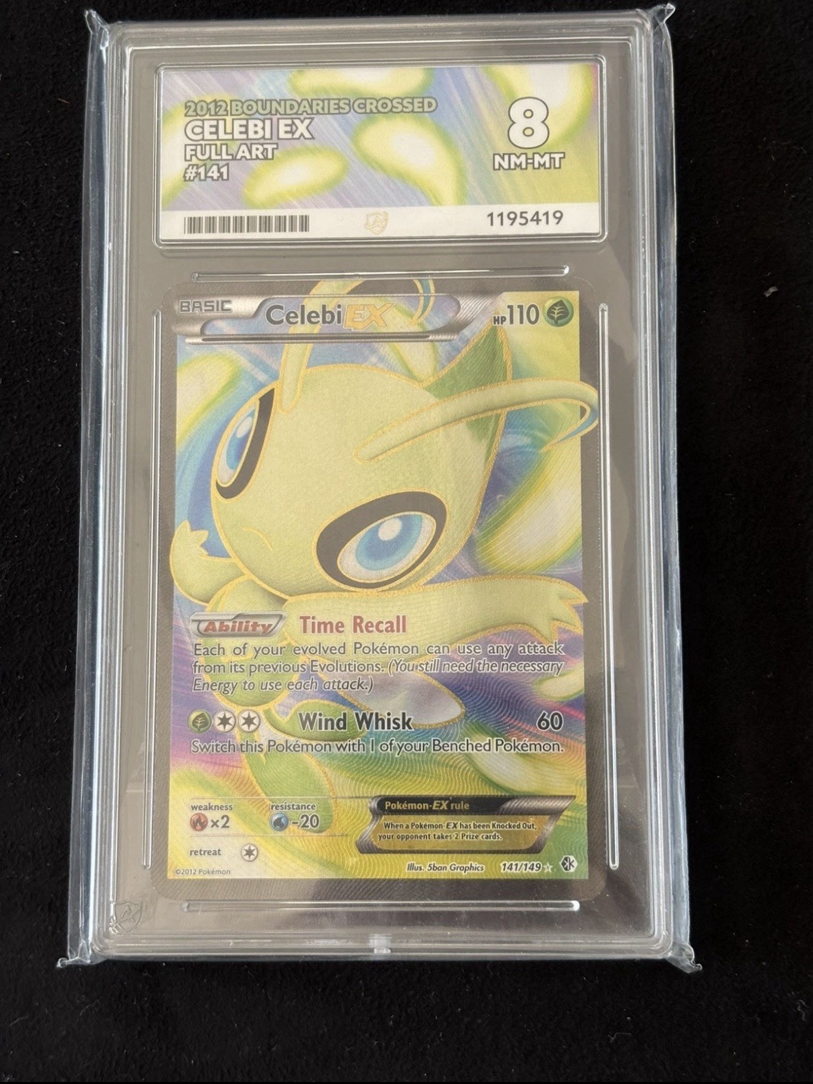 ACE 8 Celebi EX 141/149 Boundaries Crossed Full Art Foil Ultra Rare Pokemon Card
