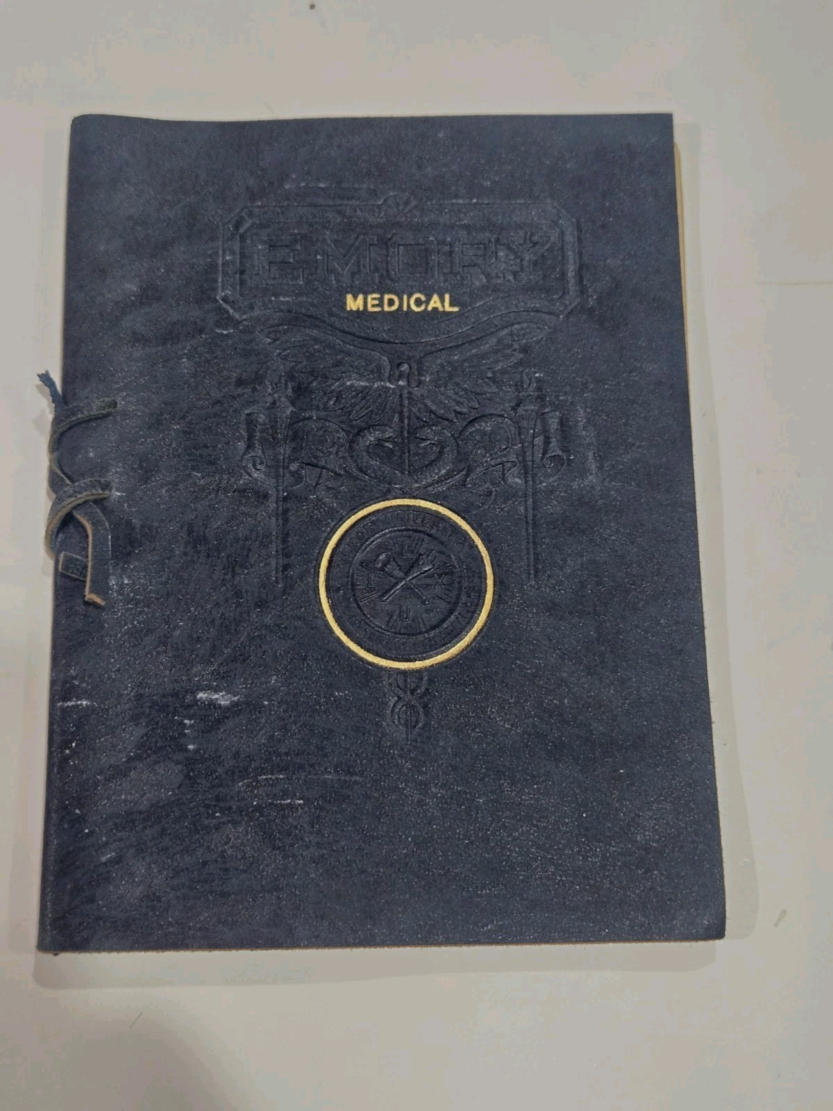 VTG Navy Leather 1930 Emory University School Of Medicine Commencement Program 