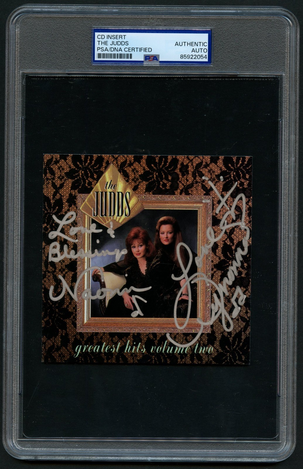The Judds signed autograph 4.5x4.5 CD Insert Singer PSA Slabbed The Judds signed autograph 4.5x4.5 CD Insert Singer PSA Slabbed