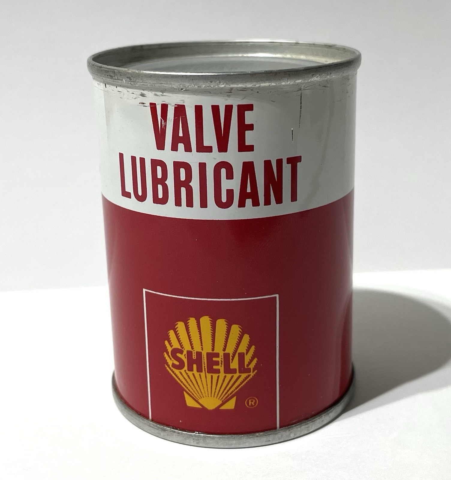Vintage Shell Valve Lubricant SEALED - Nice Clean Can - NOS Oil Company 4 oz