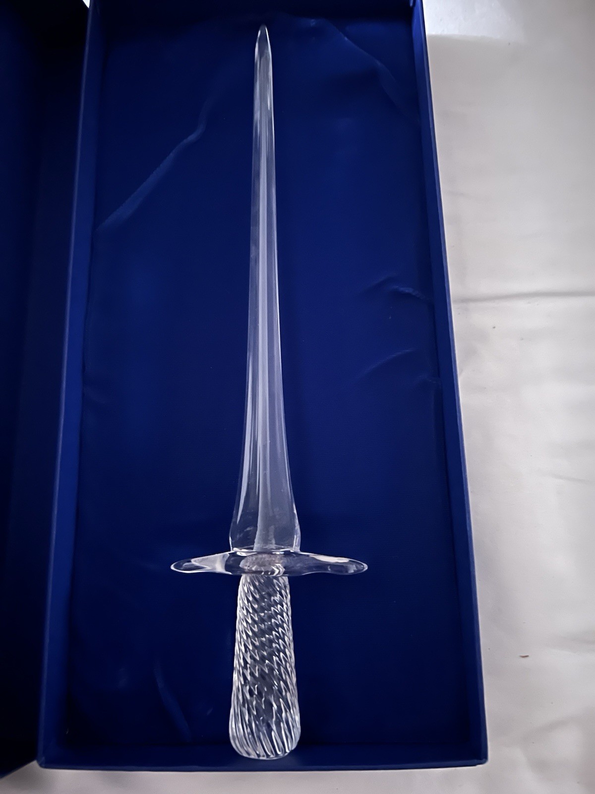 ￼ Vintage Val St. Lambert Crystal Sword Letter Opener ￼