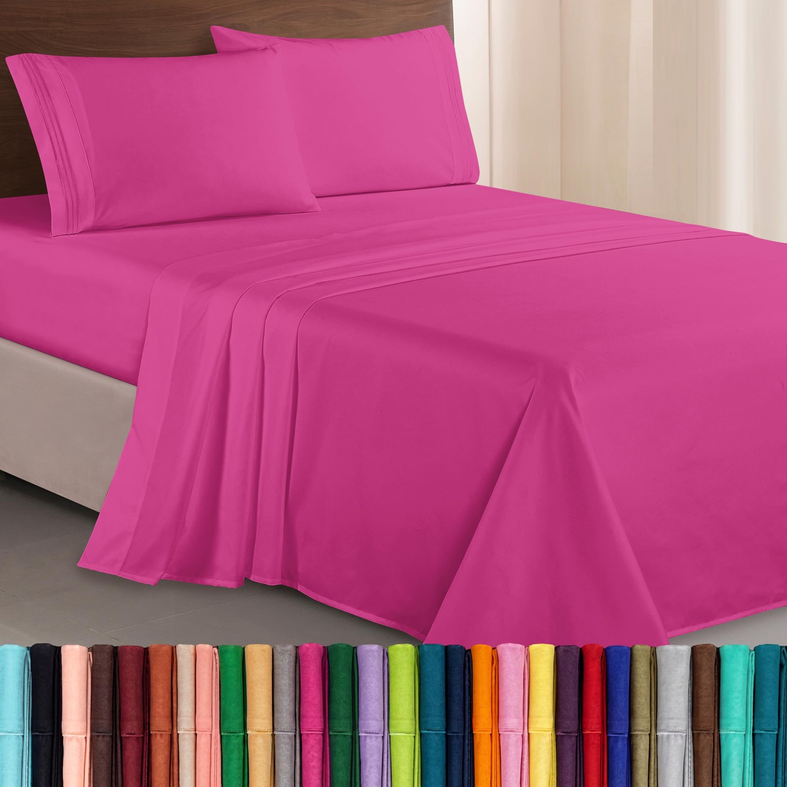 Elegant Comfort Luxurious 1500 Premium Hotel California King, Hot Pink Elegant Comfort Luxurious 1500 Premium Hotel California King, Hot Pink