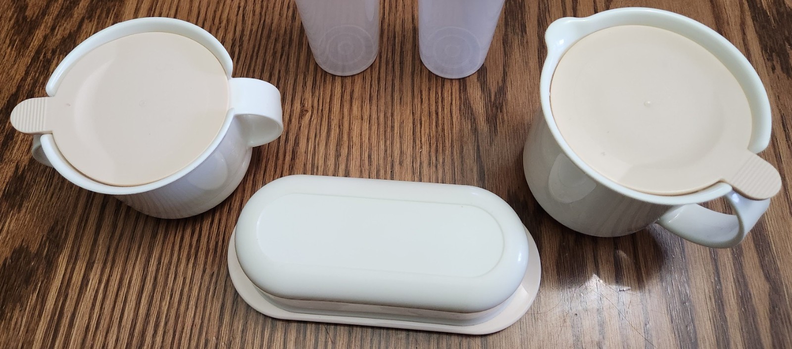 Vintage Tupperware Service Sugar Bowl, Creamer, Butter Dish Vintage Tupperware Service Sugar Bowl, Creamer, Butter Dish