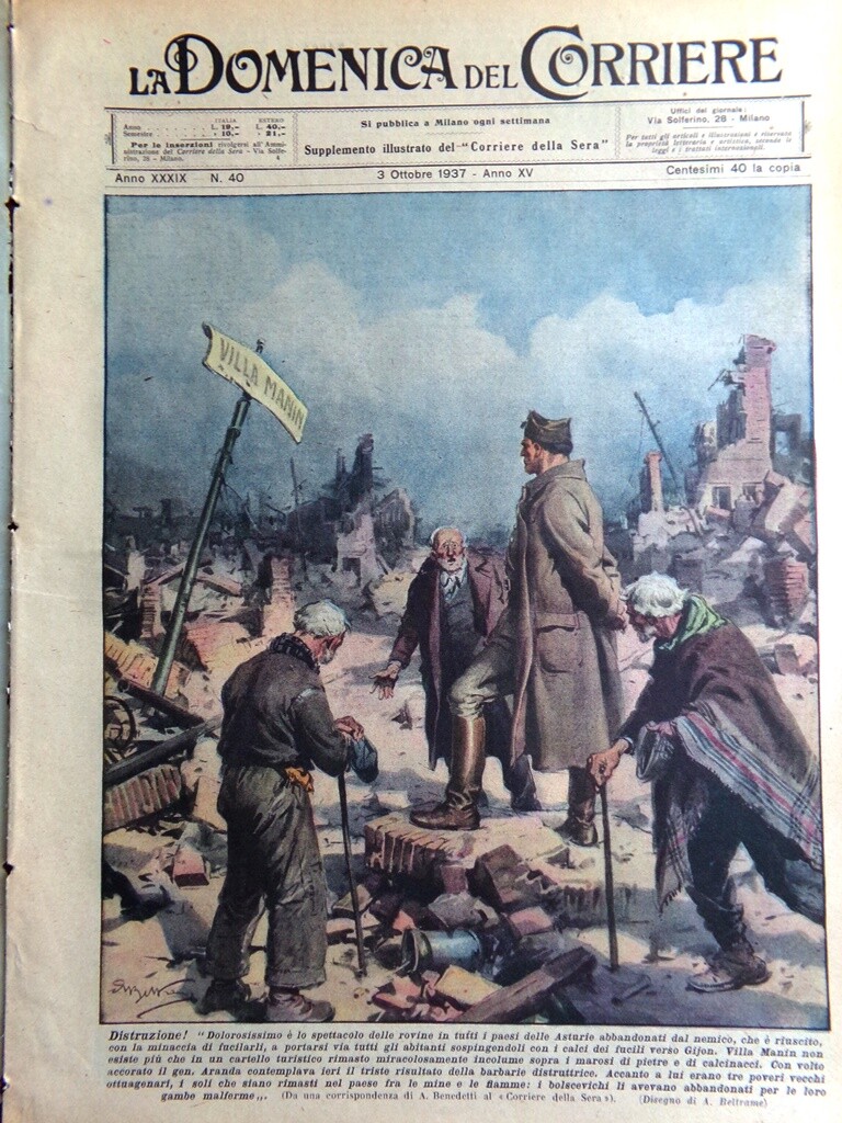 La Domenica del Corriere October 3, 1937 Hitler\'s Germany X-ray Hirohito