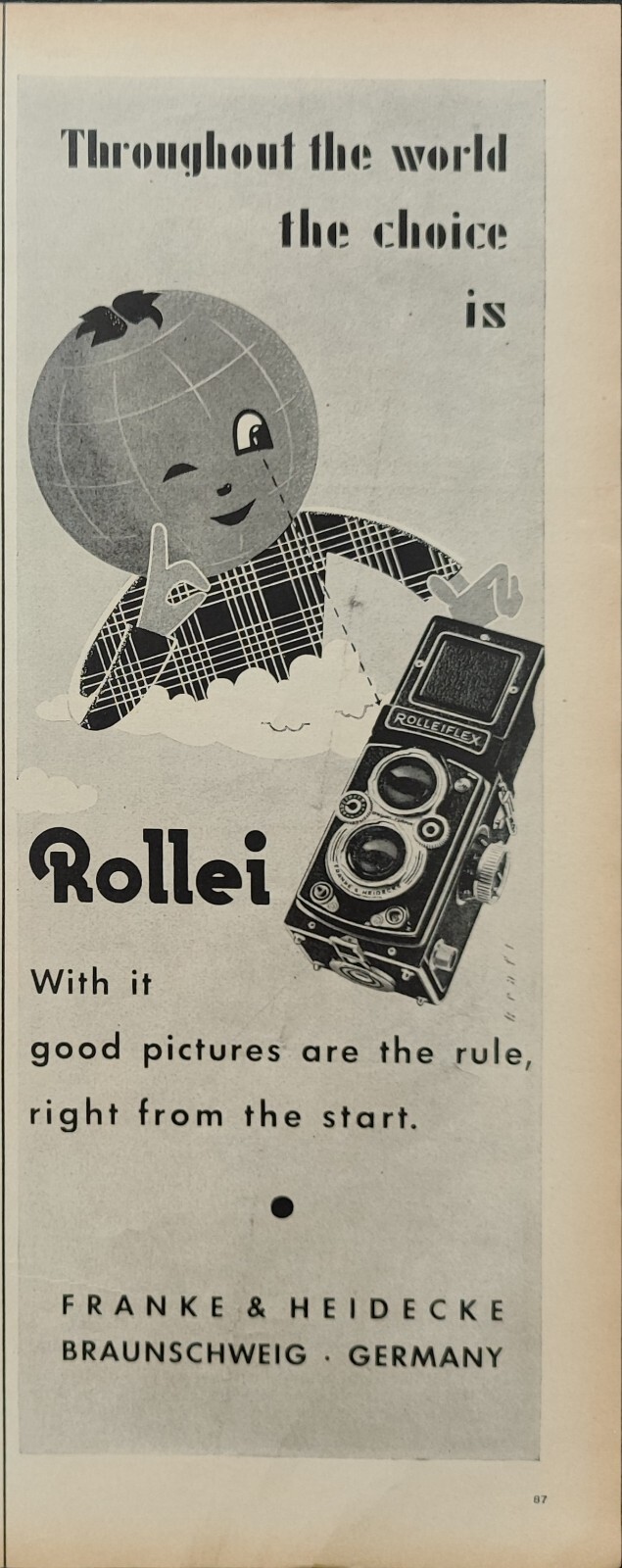 Rollei Rolleiflex Advertising Camera 1 Page 1958 Original