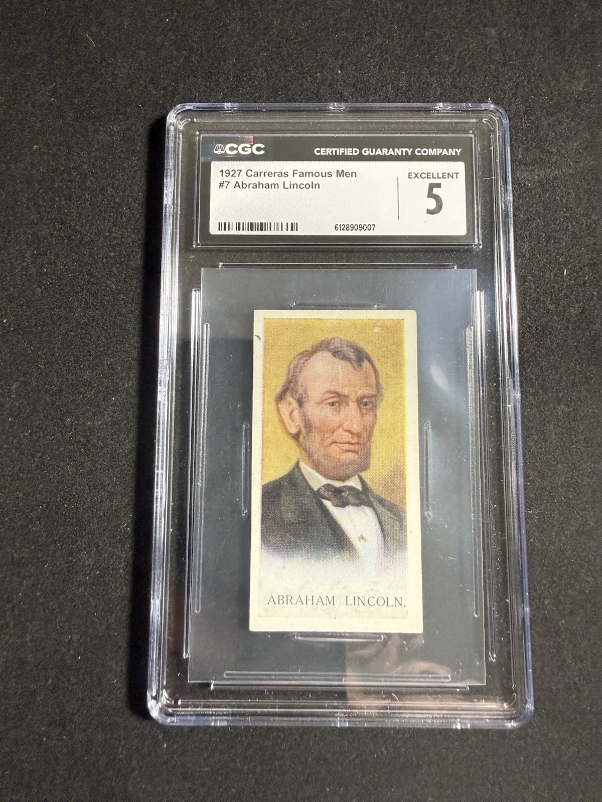 1927 Carreras Famous Men #7 Abraham Lincoln CGC 5 EX Vintage Tobacco Card