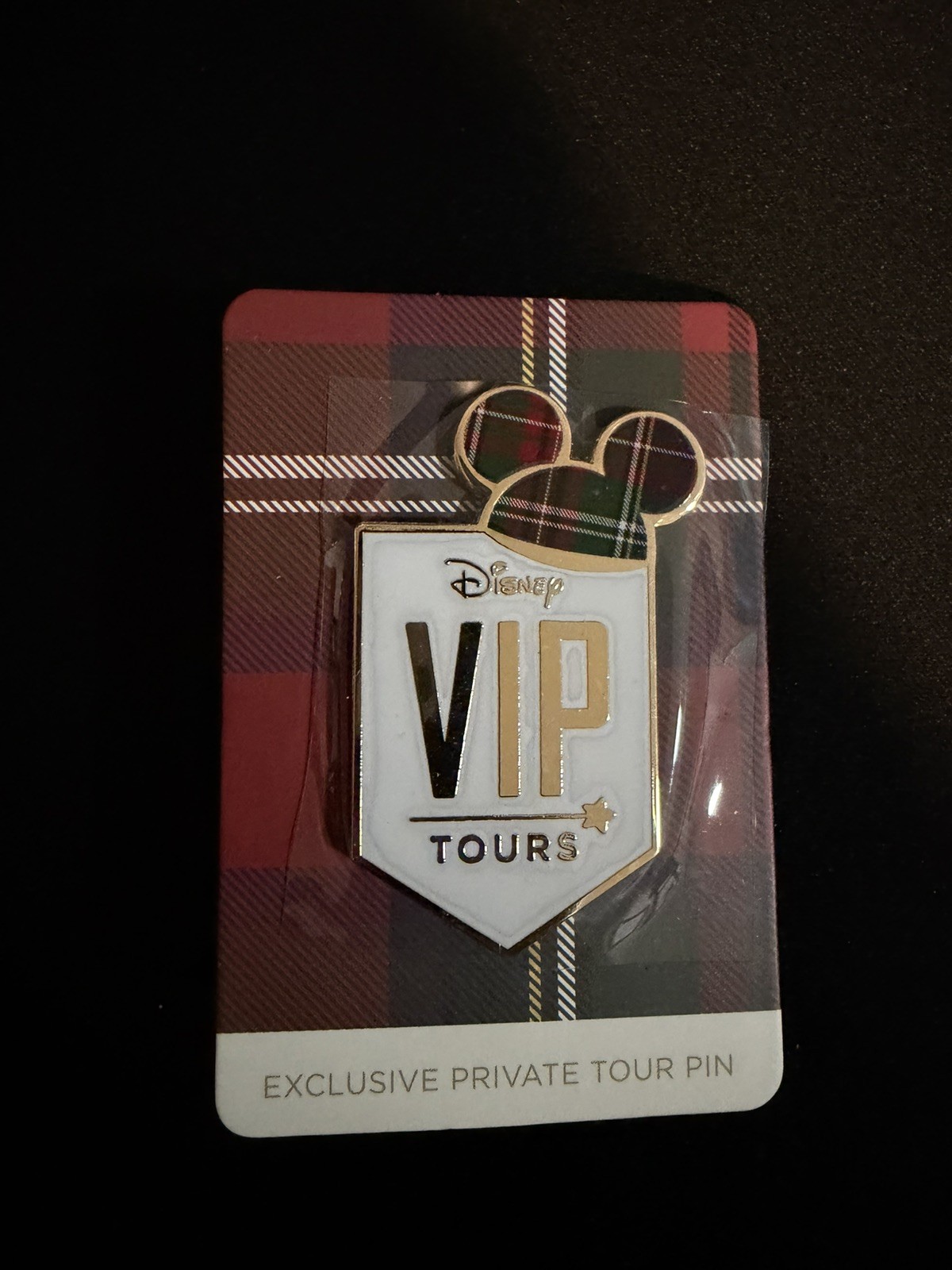 Disney VIP Tours Exclusive Private Tour Pin - Mickey Mouse Plaid Ears